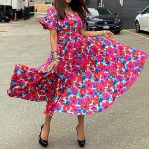 Lili Sidonio by Molly Bracken Printed Midi Dress